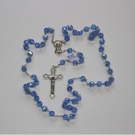 Rosario cristal facetado 32 fases azul