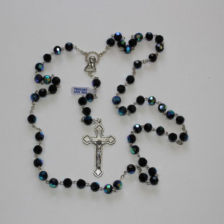 Rosario cristal facetado 32 fases negro